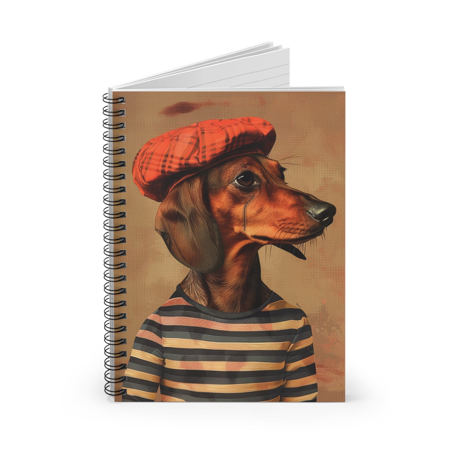 "Scar" Tan Smooth-Haired Dachshund Ruled Line Spiral Notebook