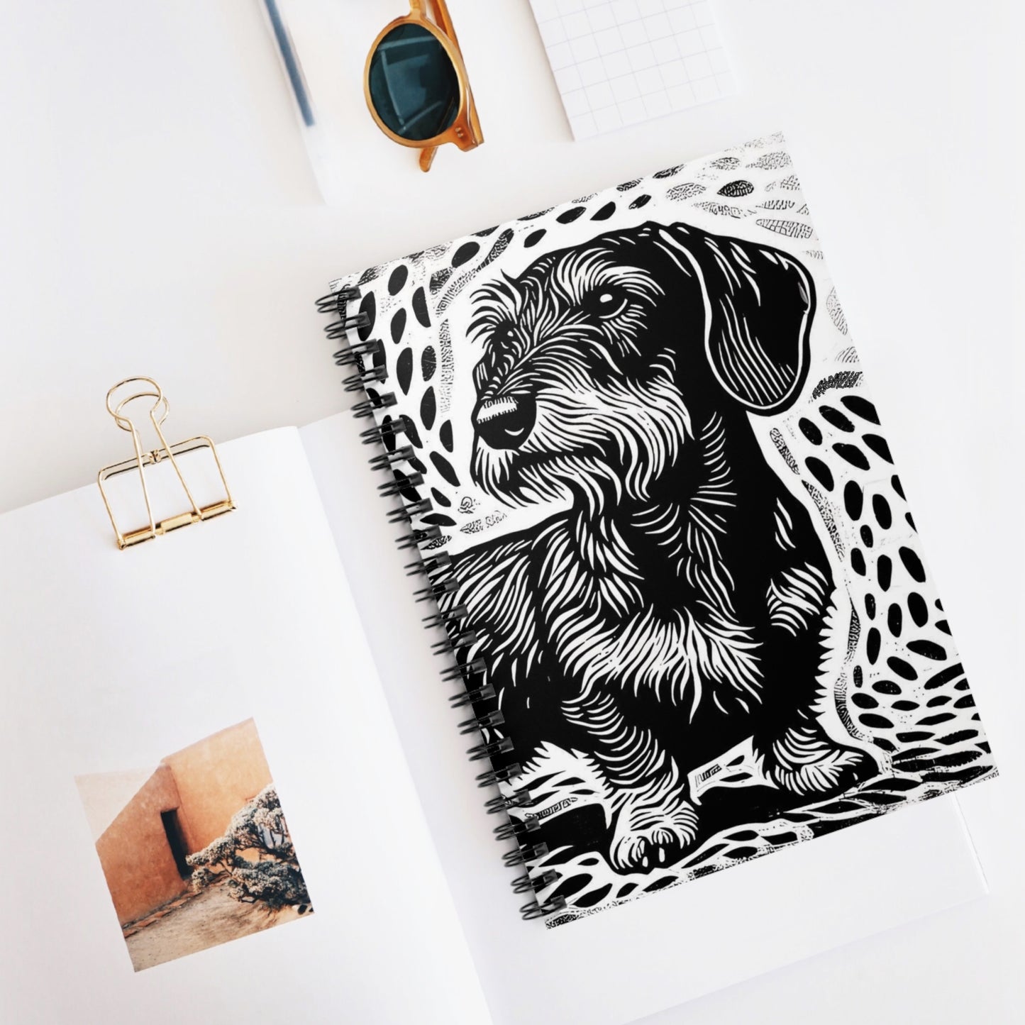 "Proud" Wire-Haired Dachshund Ruled Line Spiral Notebook