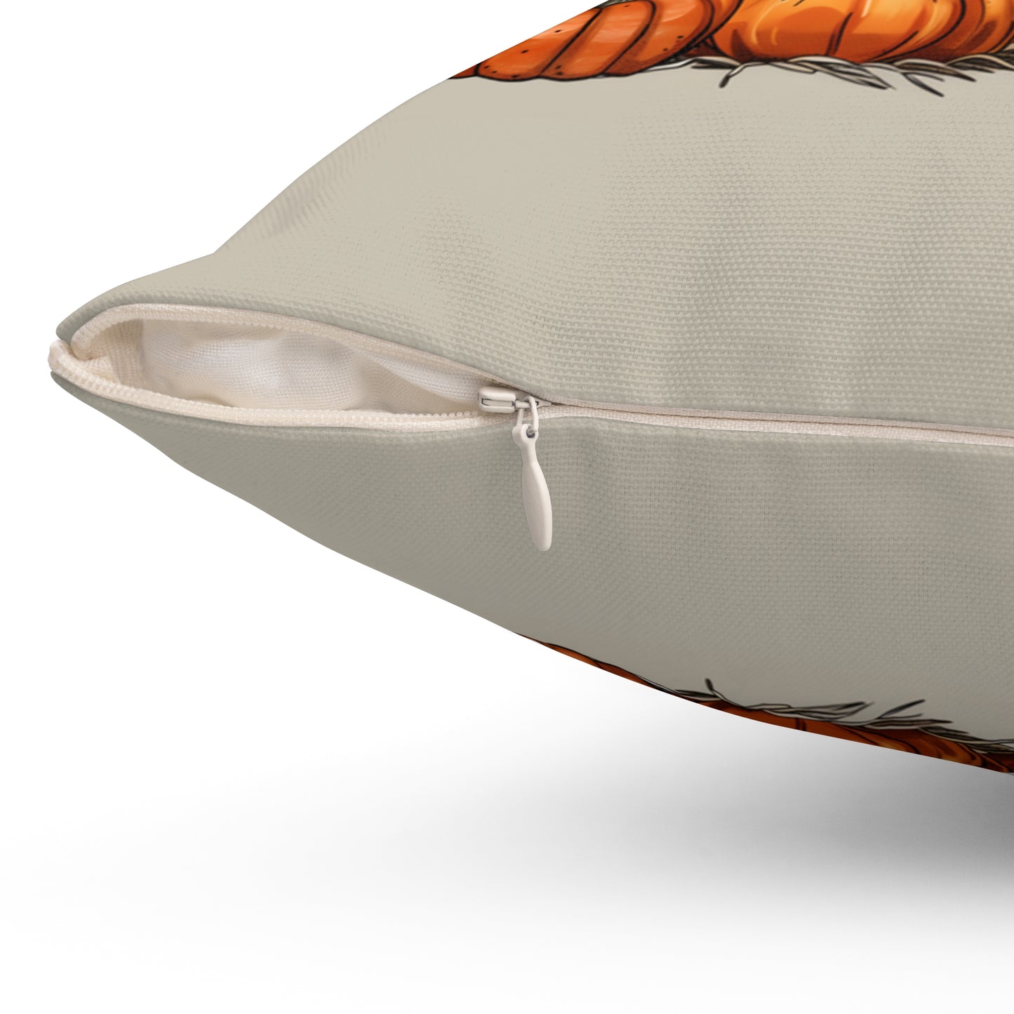 #13 Autumn Inspired Cream-Colored Long-Haired Dachshund Throw Pillow