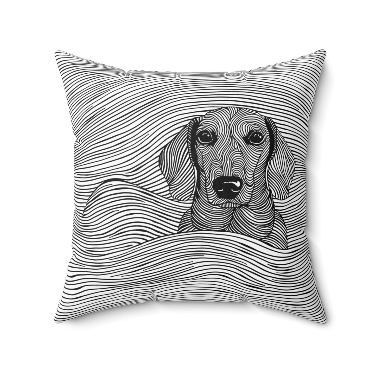 "Smooth Joy" Smooth-Haired Dachshund Square Throw Pillow