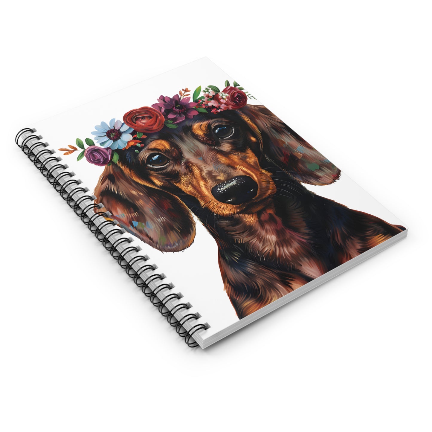 "Painted" Smooth-Haired Dachshund Ruled Line Spiral Notebook
