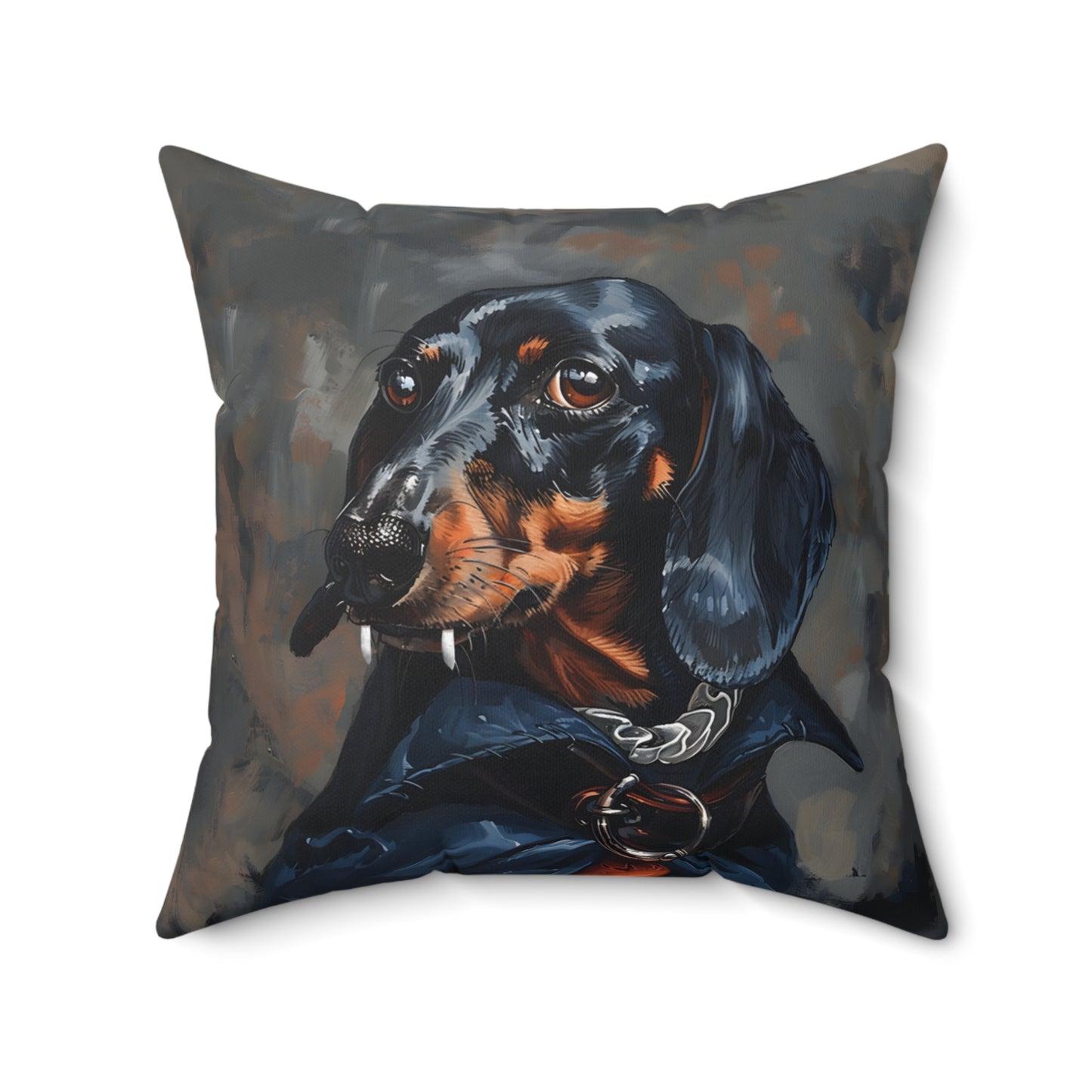 #3 Halloween Inspired Black & Tan Smooth-Haired Dachshund Throw Pillow