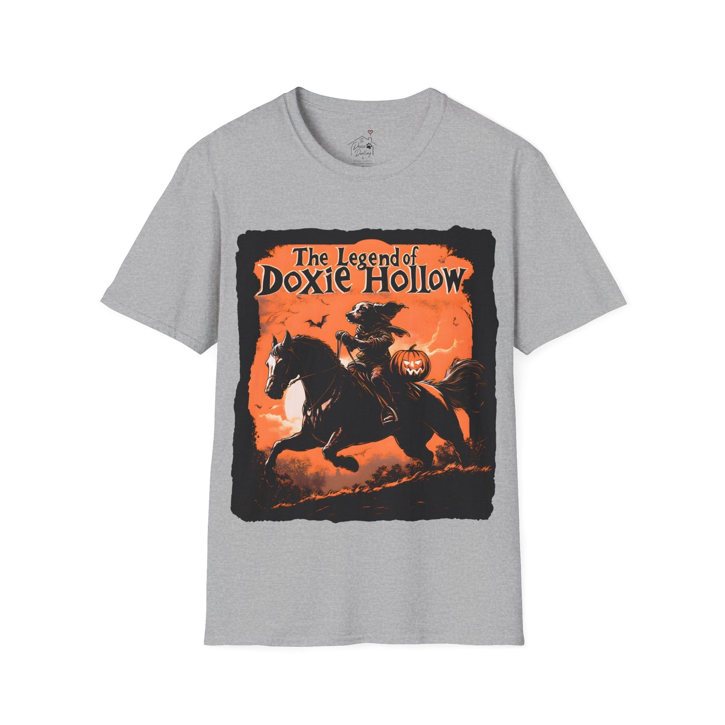 "Long's Hollow" Long-Haired Dachshund Halloween Unisex Softstyle T-Shirt