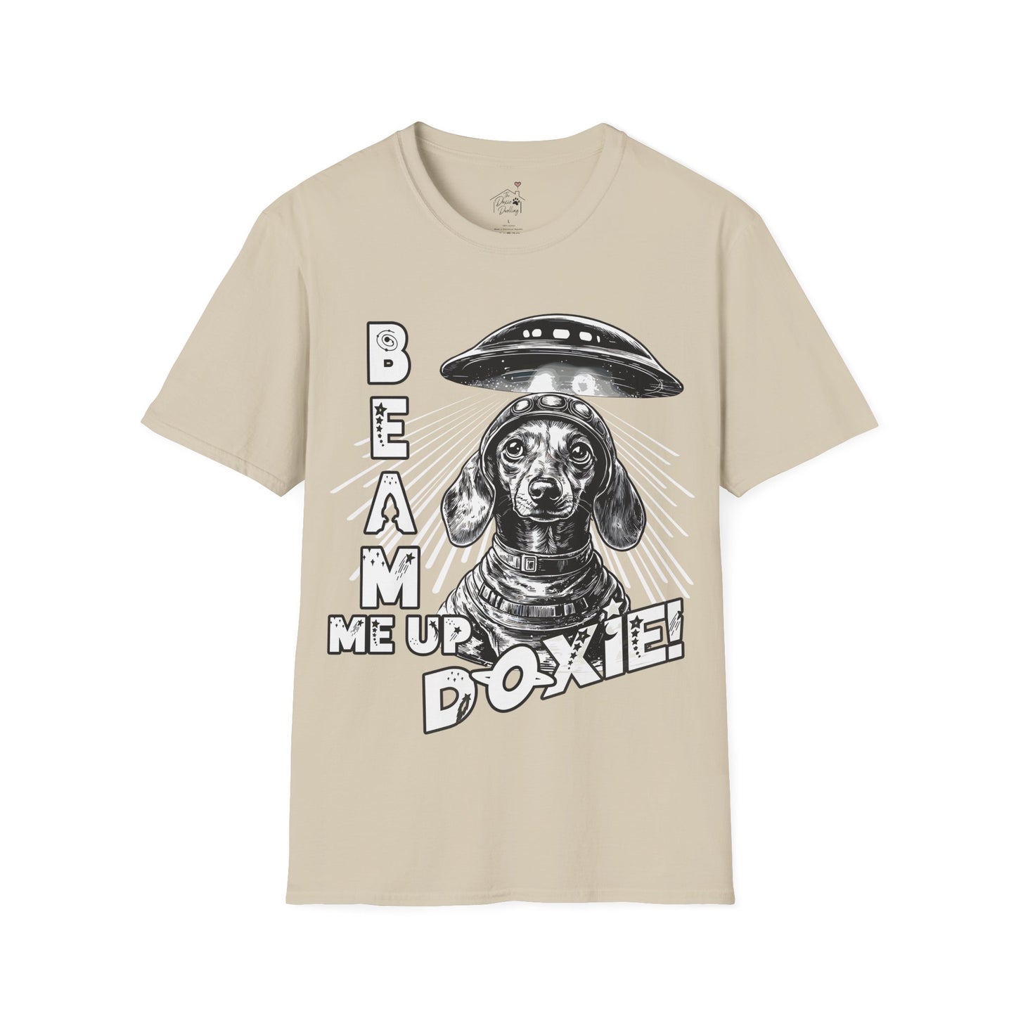 "Blue Beam" Smooth-Haired Dachshund Unisex Softstyle T-Shirt