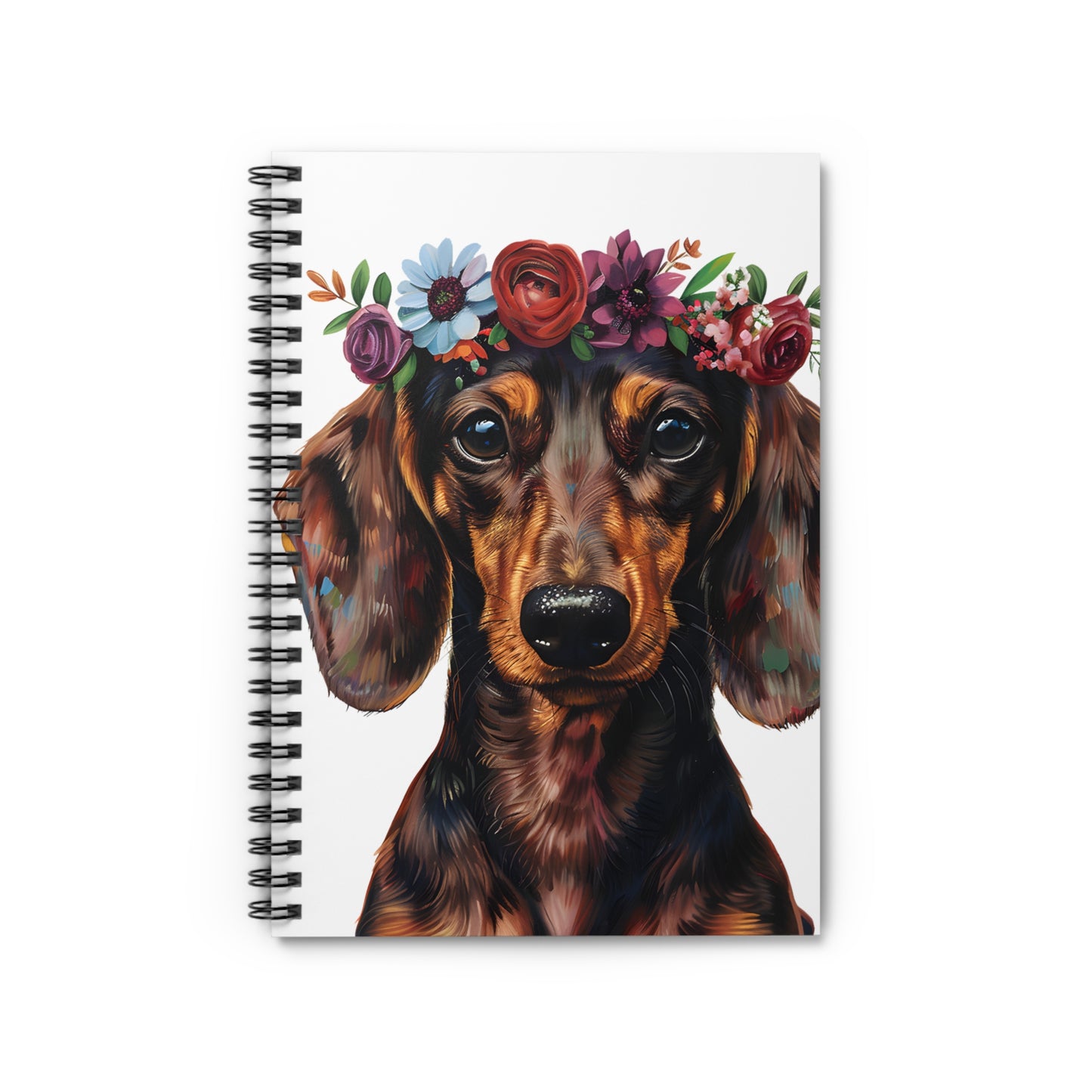"Painted" Smooth-Haired Dachshund Ruled Line Spiral Notebook