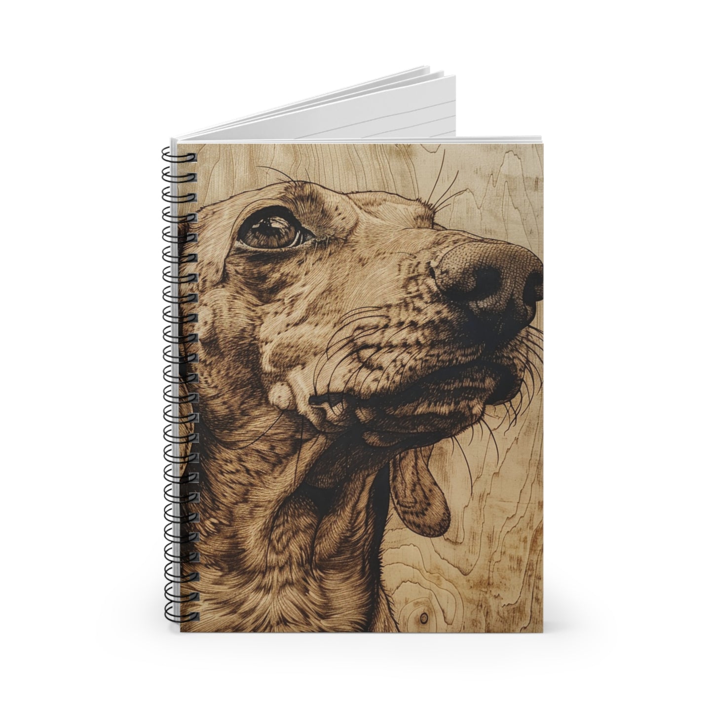 "Smooth Woods" Tan Smooth-Haired Dachshund Ruled Line Spiral Notebook