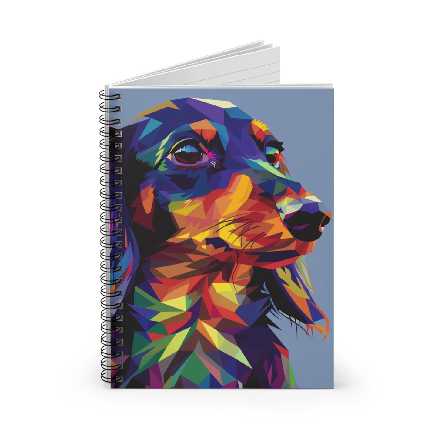 "Geode" Long-Haired Dachshund Ruled Line Spiral Notebook
