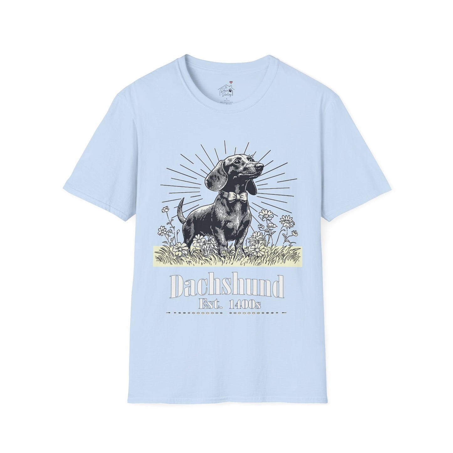 "Circa" Smooth-Haired Dachshund Unisex Softstyle T-Shirt