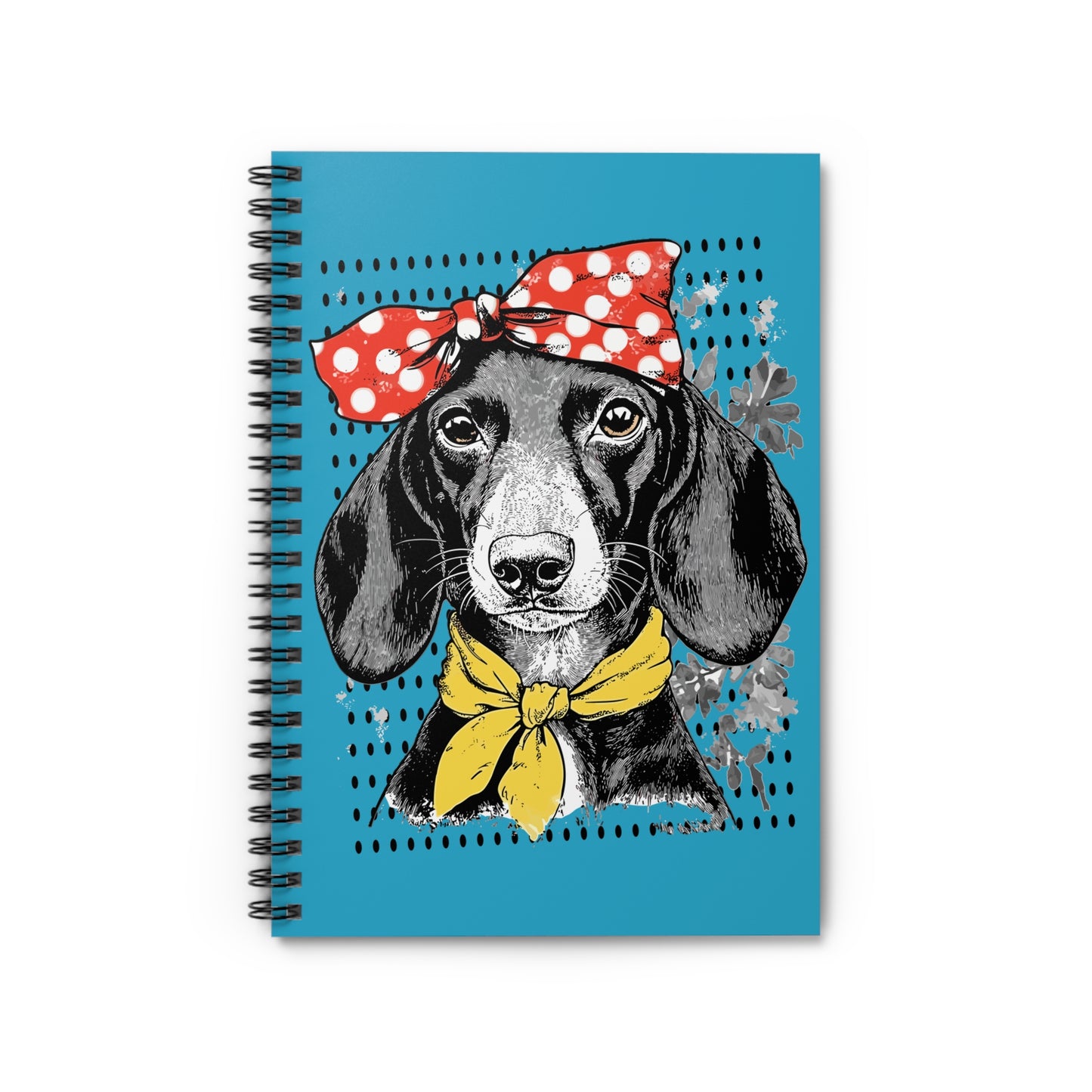 "Rosie" Black & Tan Smooth-Haired Dachshund Ruled Line Spiral Notebook