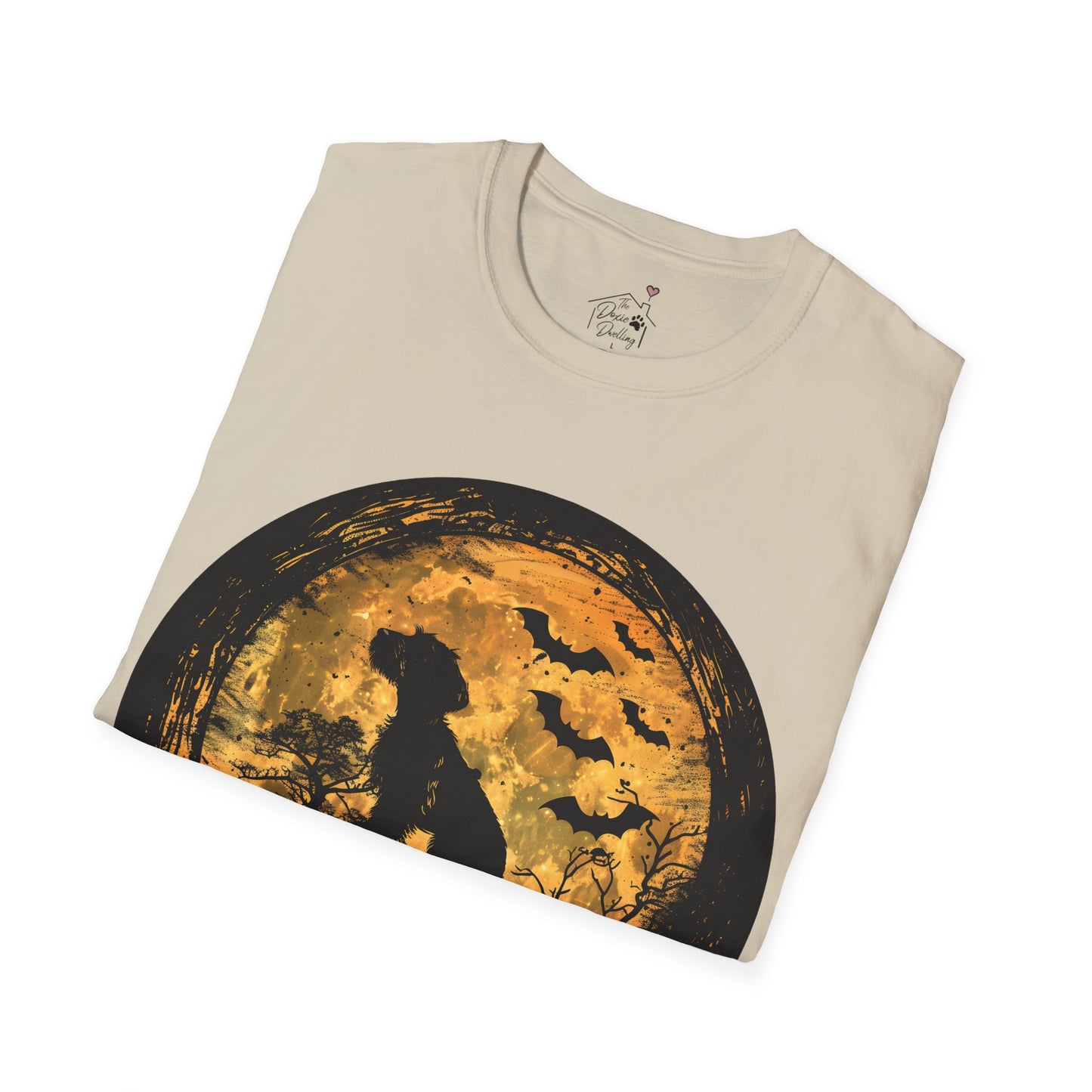 "Moon Child" Wire-Haired Dachshund Halloween Unisex Softstyle T-Shirt