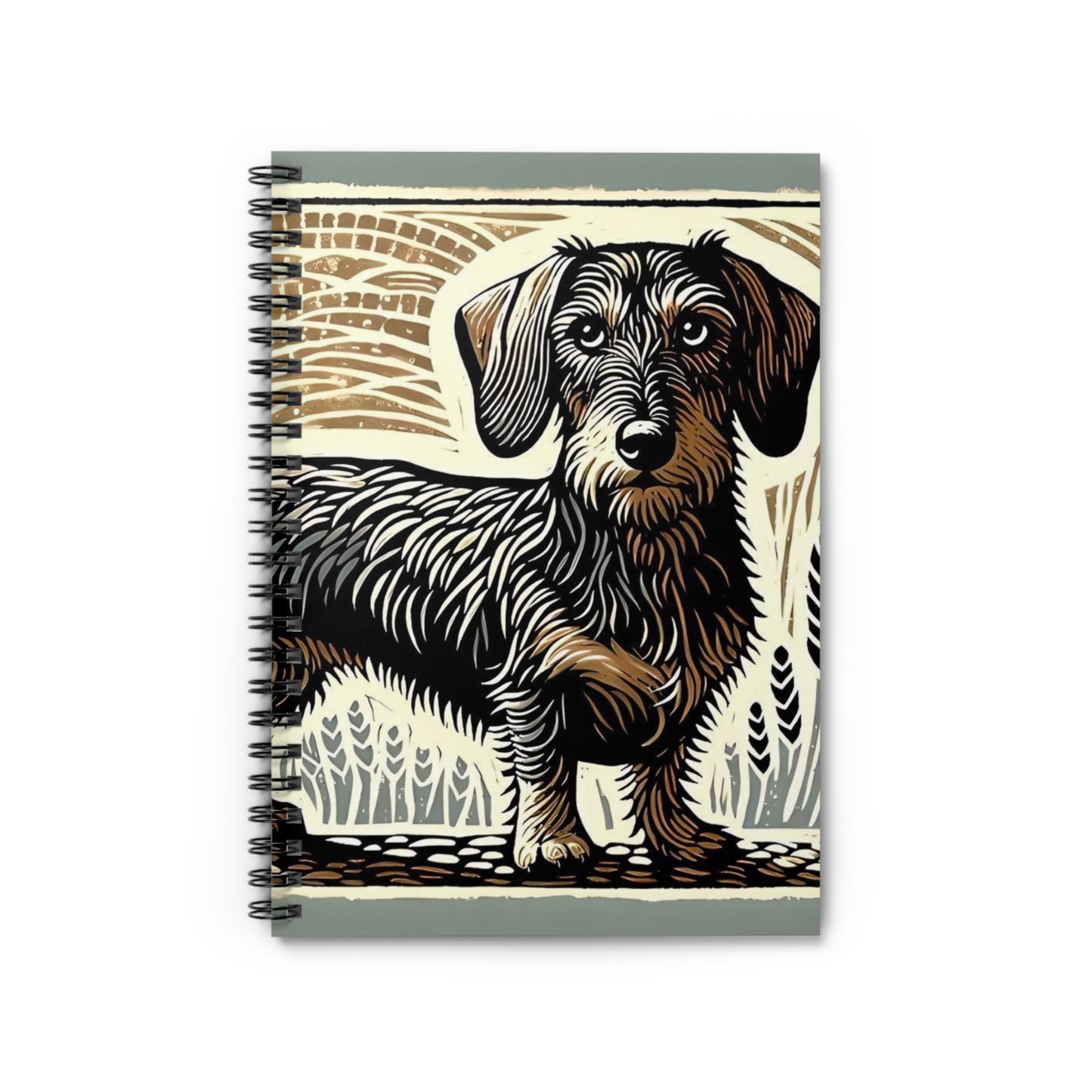 "Bold Wilderness" Wire-Haired Dachshund Ruled Line Spiral Notebook