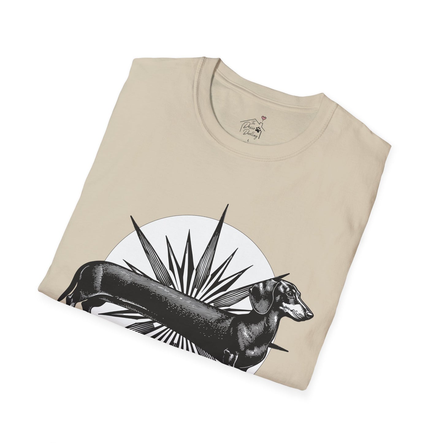 "Go North" Black & Tan Smooth-Haired Dachshund Unisex Softstyle T-Shirt