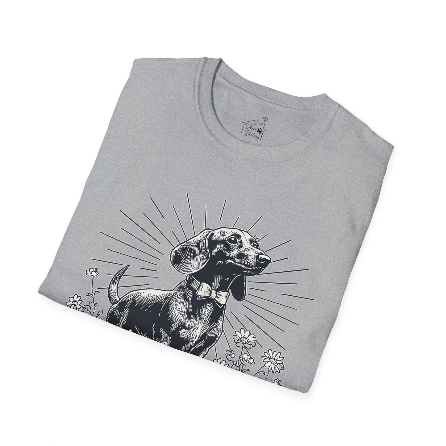 "Circa" Smooth-Haired Dachshund Unisex Softstyle T-Shirt