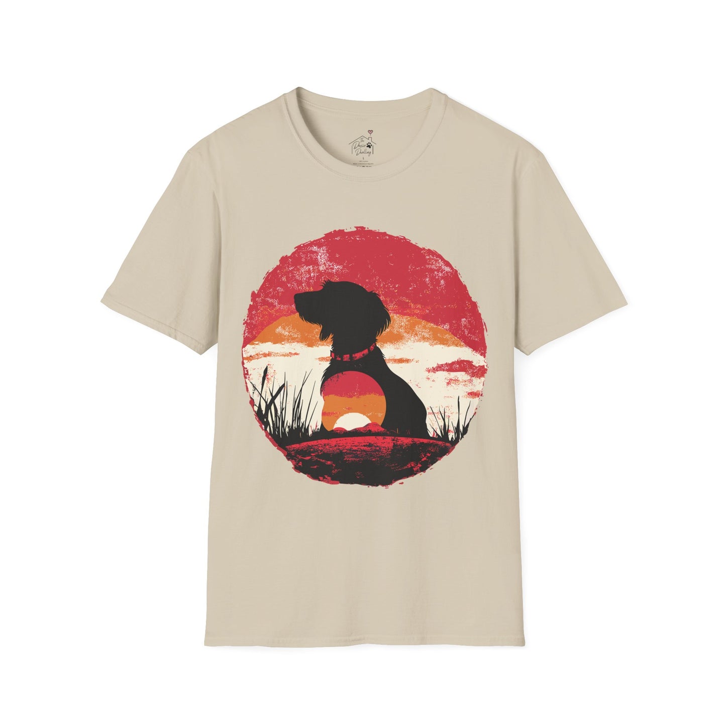 "Wired Sunset" Wire-Haired Dachshund Unisex Softstyle T-Shirt
