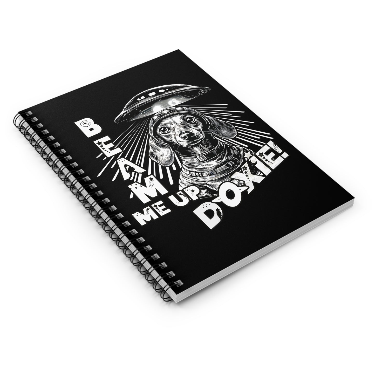 "Blue Beam" Smooth-Haired Dachshund Ruled Line Spiral Notebook