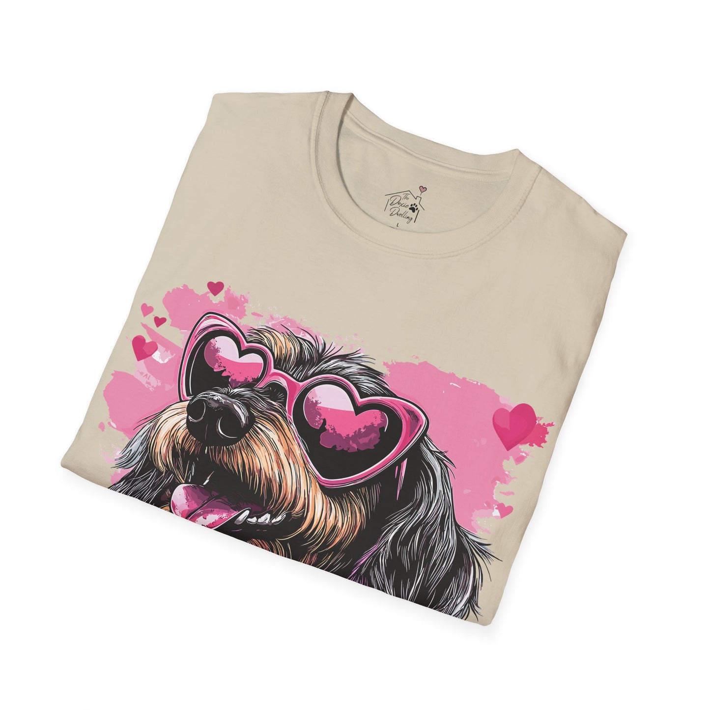 "Wired Heart" Wire-Haired Dachshund Unisex Softstyle T-Shirt