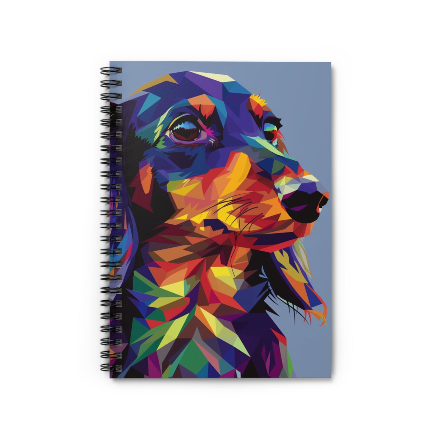 "Geode" Long-Haired Dachshund Ruled Line Spiral Notebook