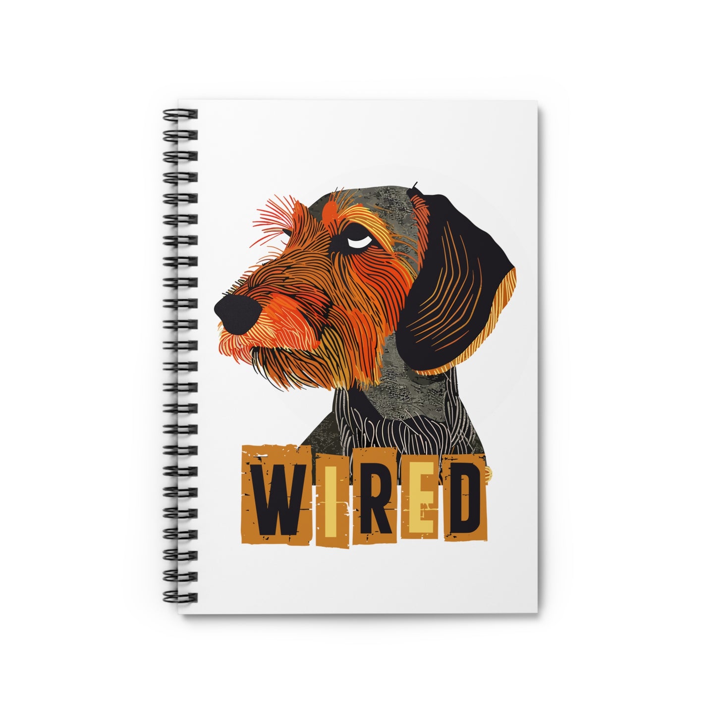 "Eyeroll" Wire-Haired Dachshund Ruled Line Spiral Notebook