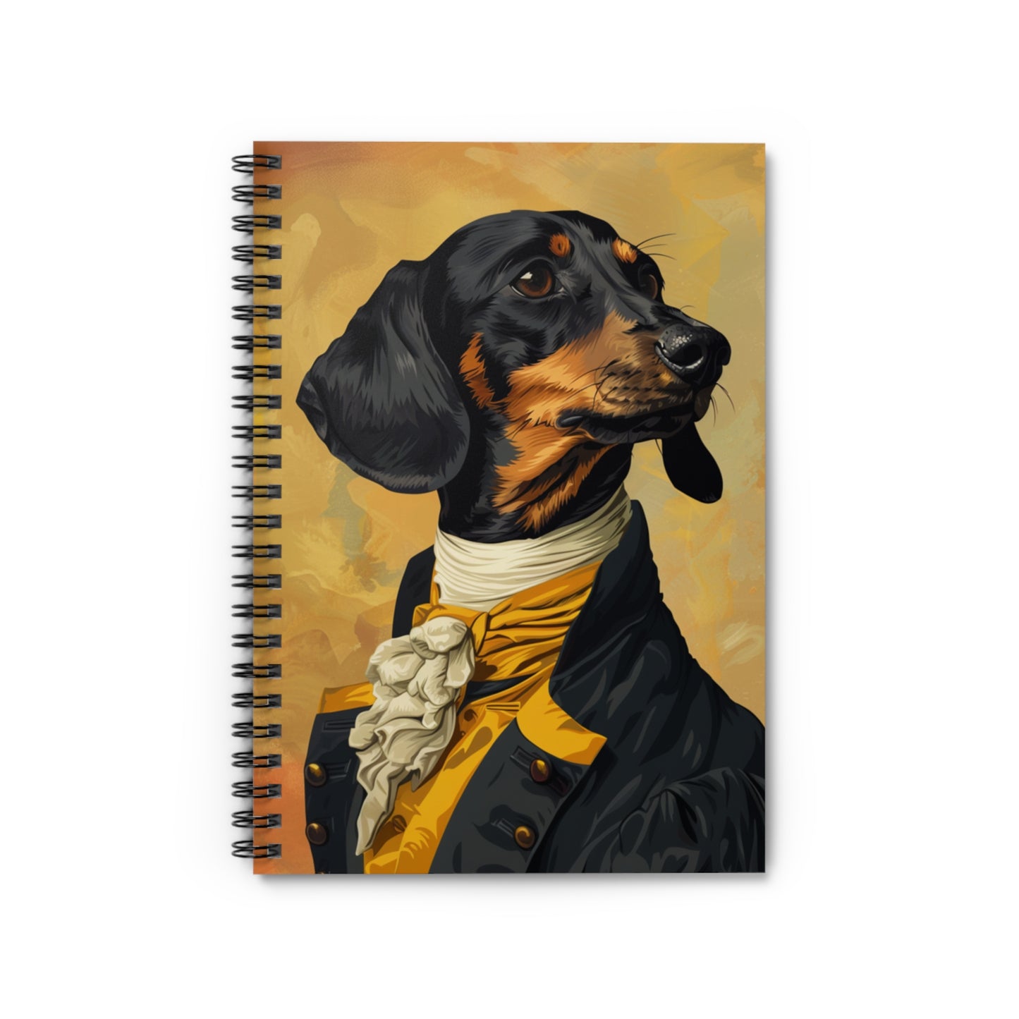 "Darcy" Black & Tan Smooth-Haired Dachshund Ruled Line Spiral Notebook