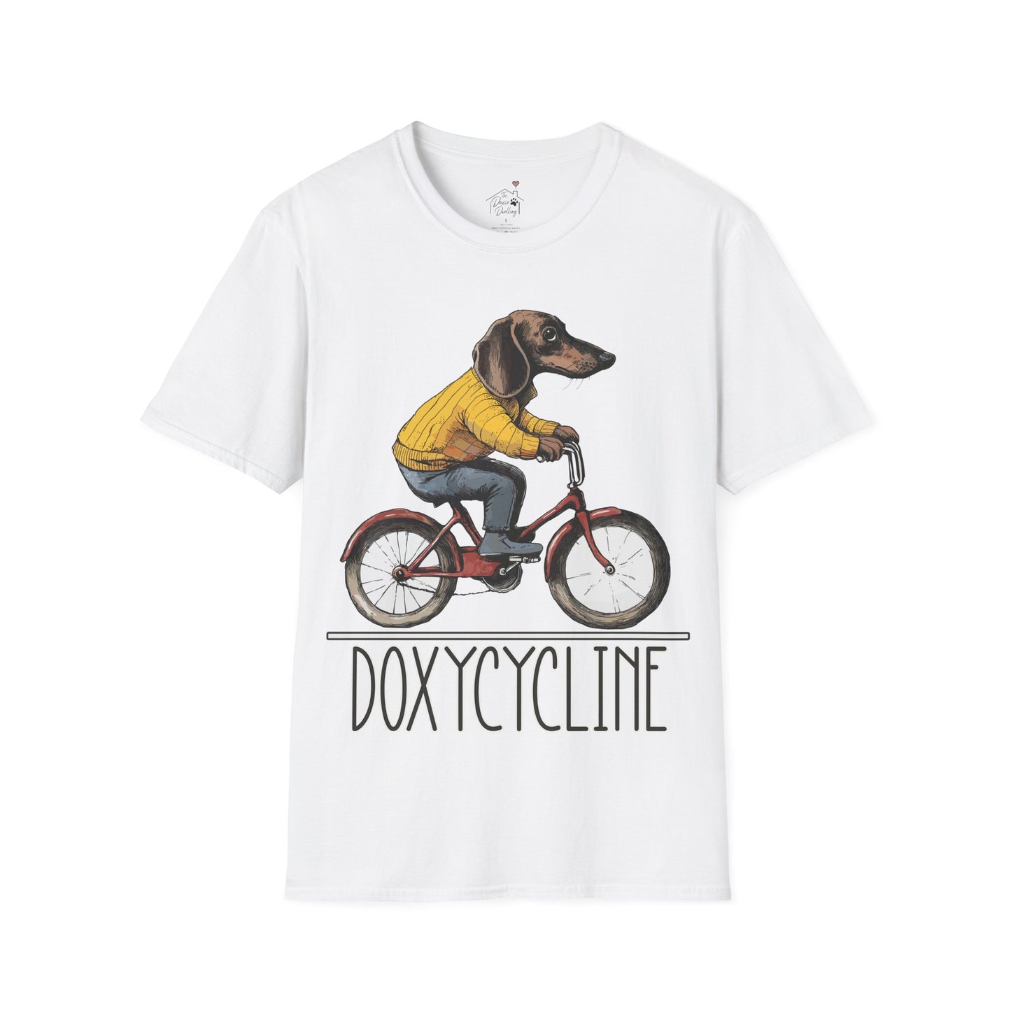 "Doxycycline" Tan Smooth-Haired Dachshund Unisex Softstyle T-Shirt