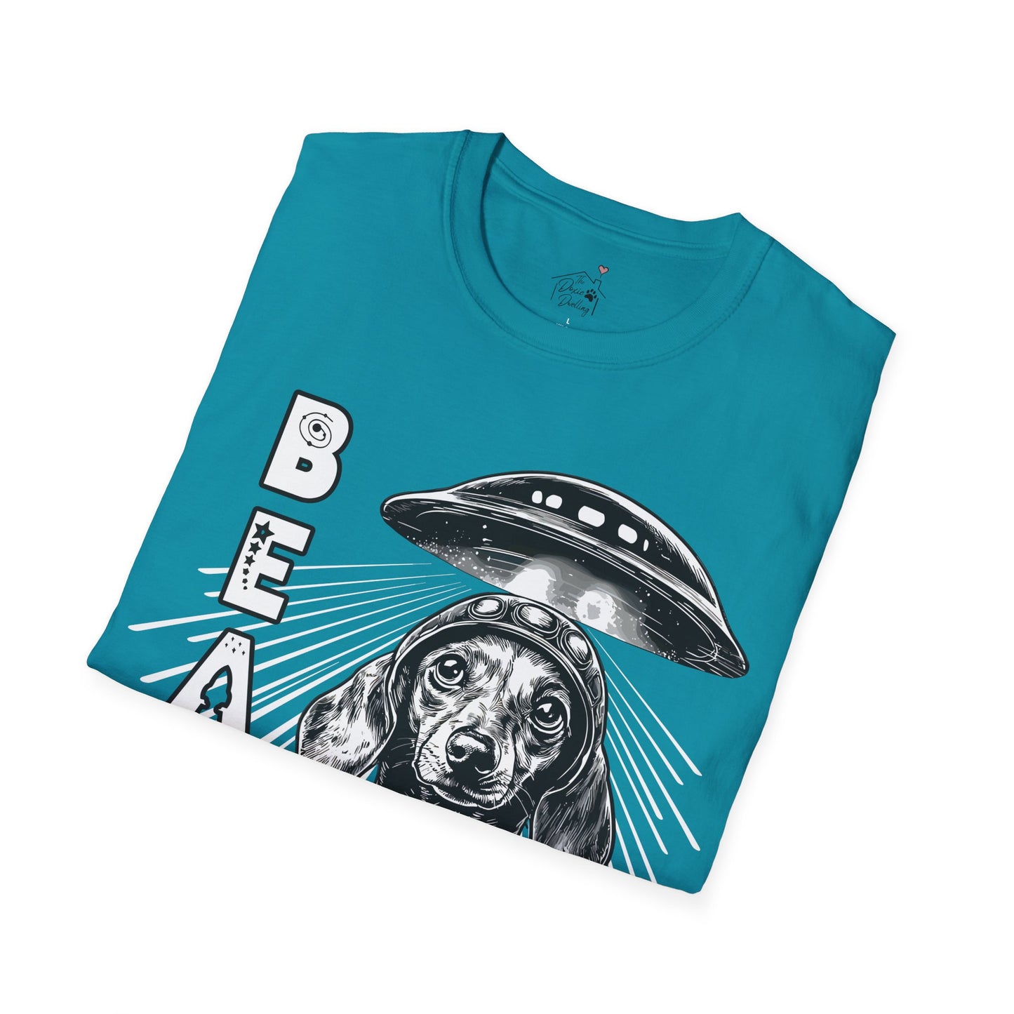 "Blue Beam" Smooth-Haired Dachshund Unisex Softstyle T-Shirt
