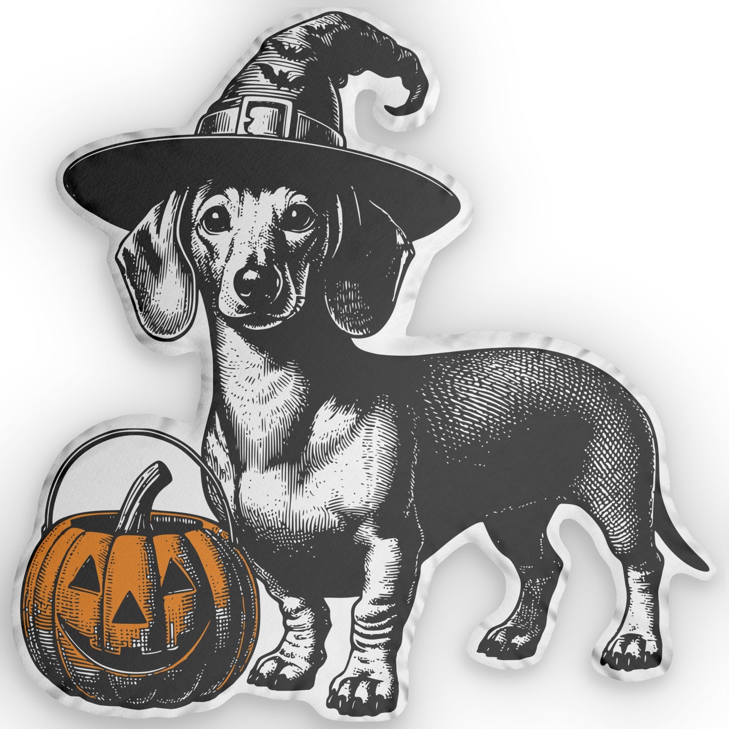 #3 Halloween Inspired Tan Smooth-Haired Dachshund Custom Shaped Pillow