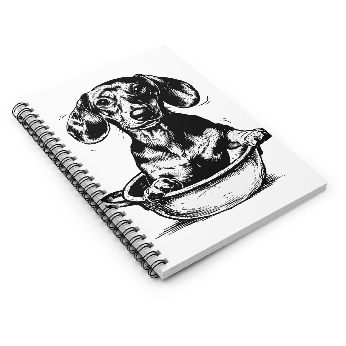"Wobble" Smooth-Haired Dachshund Ruled Line Spiral Notebook