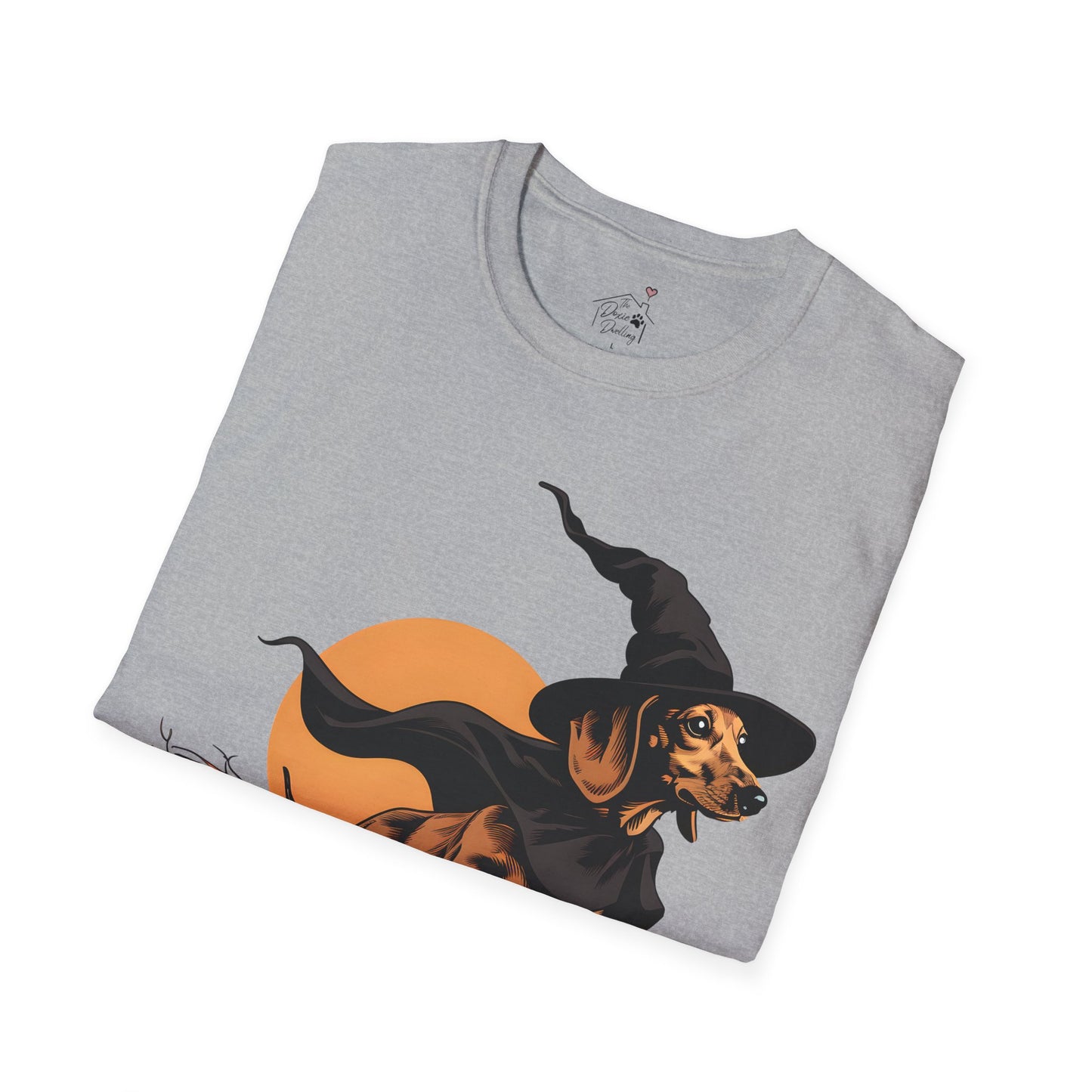 "Take Flight" Tan Smooth-Haired Dachshund Halloween Unisex Softstyle T-Shirt