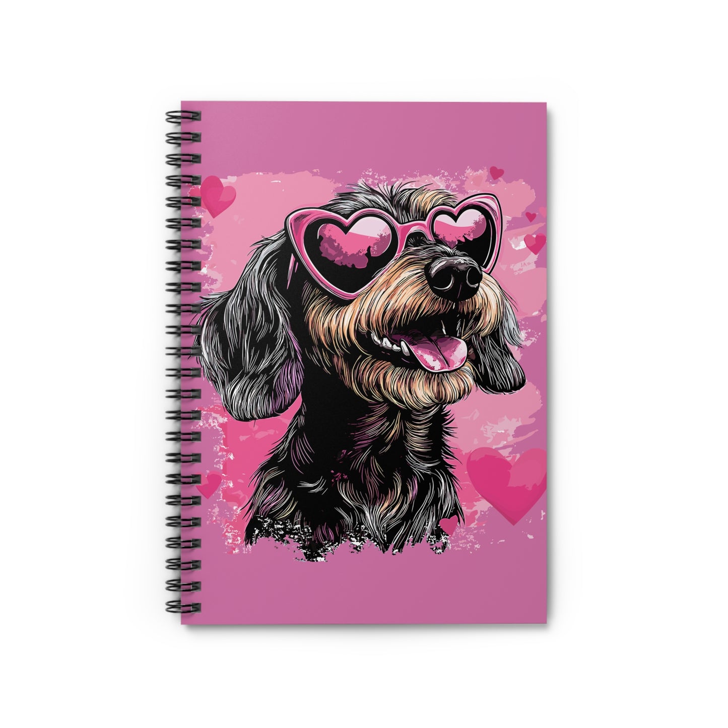 "Wired Heart" Wire-Haired Dachshund Ruled Line Spiral Notebook