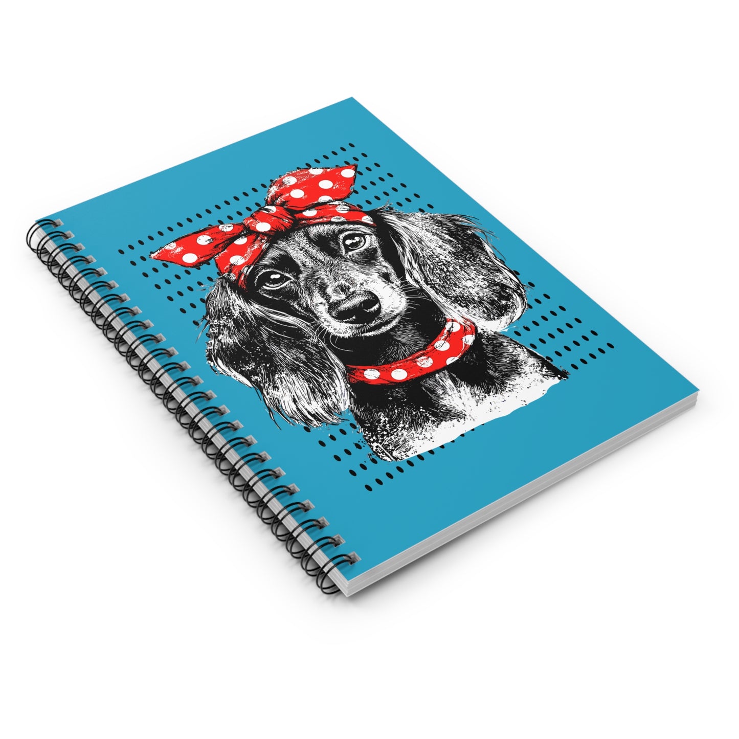 "Riveter" Long-Haired Dachshund Ruled Line Spiral Notebook