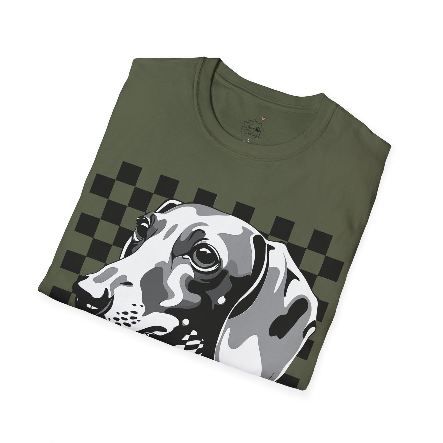 "Check, Please!" Tan Smooth-Haired Dachshund Unisex Softstyle T-Shirt