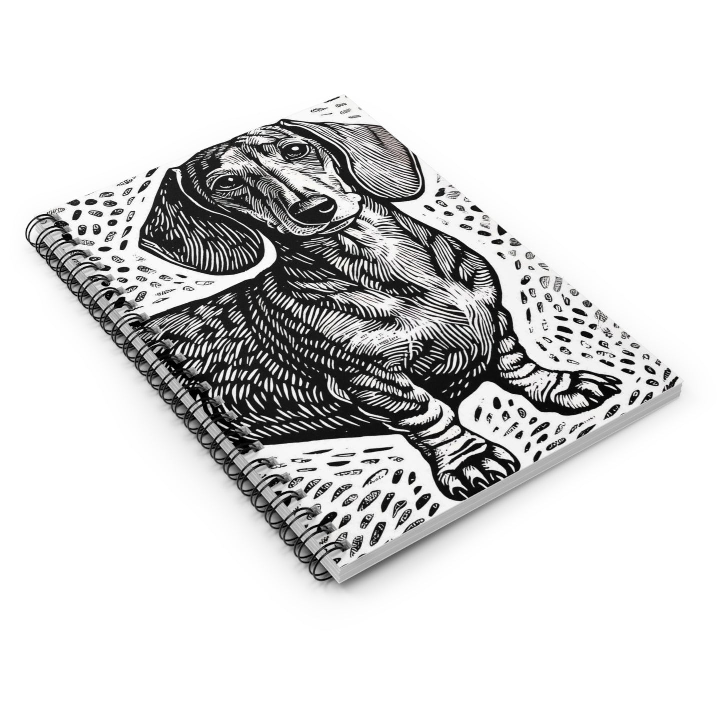 "Speckled Cutie" Smooth-Haired Dachshund Ruled Line Spiral Notebook