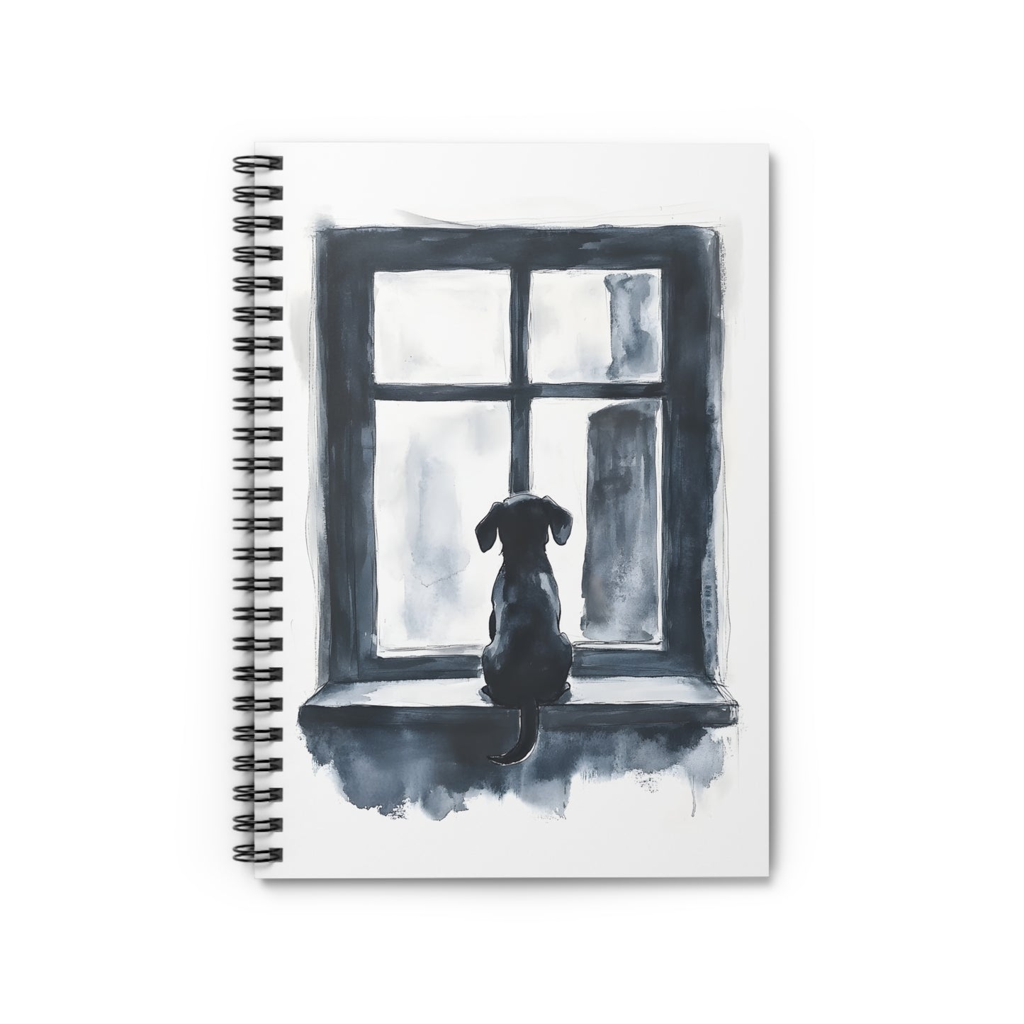 "Window Pane" Smooth-Haired Dachshund Ruled Line Spiral Notebook