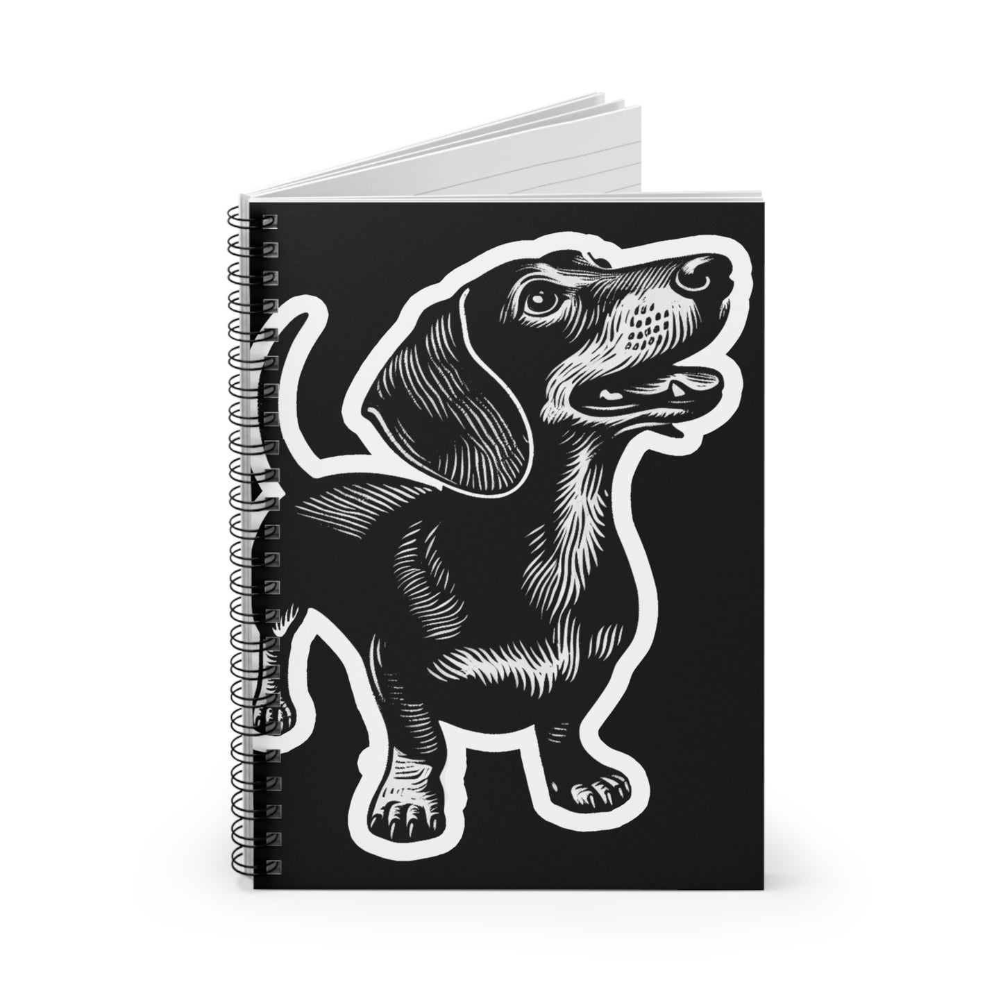 "#2 Classic™" Black & Tan Smooth-Haired Dachshund Ruled Line Spiral Notebook