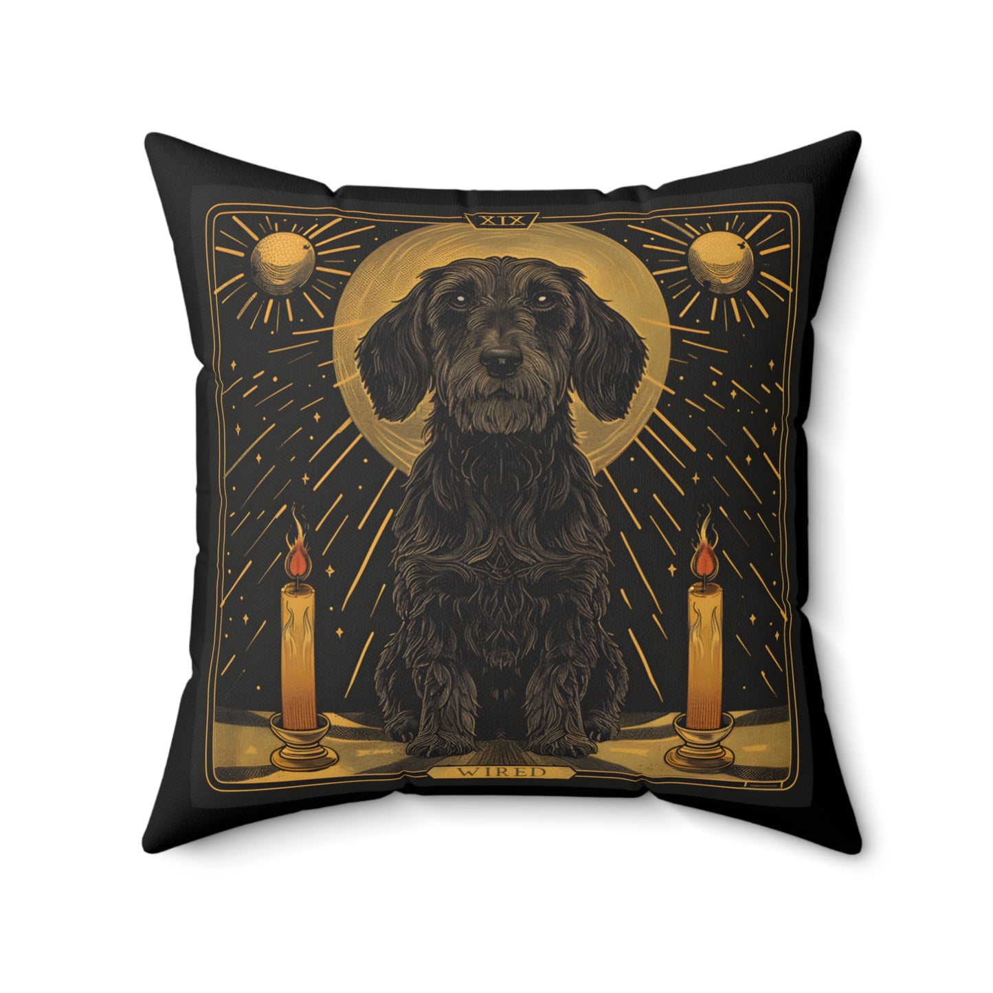 #25 Halloween Inspired Wire-Haired Dachshund Throw Pillow