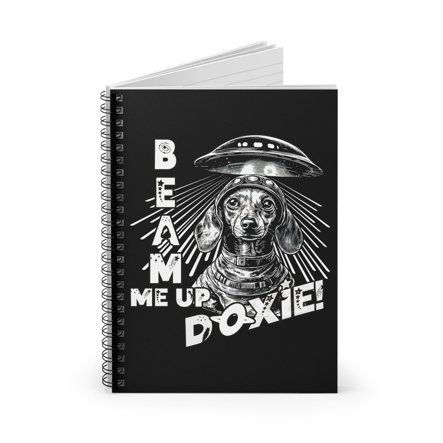 "Blue Beam" Smooth-Haired Dachshund Ruled Line Spiral Notebook