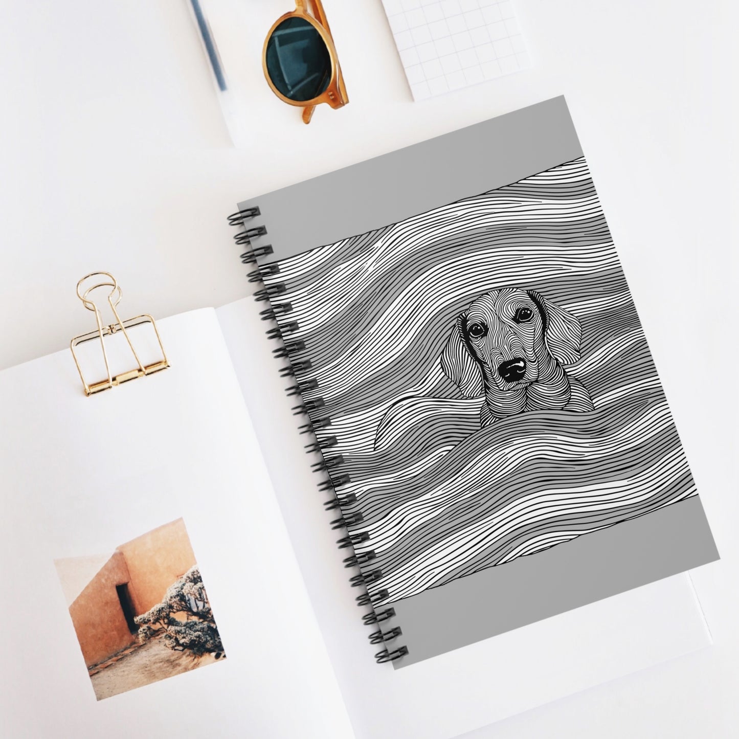 "Smooth Joy" Smooth-Haired Dachshund Ruled Line Spiral Notebook