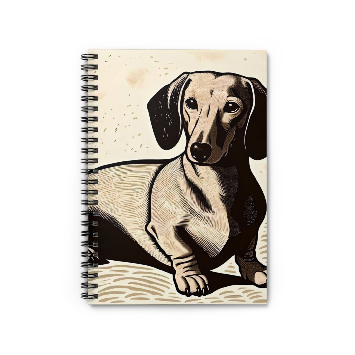"Sandy" Tan Smooth-Haired Dachshund Ruled Line Spiral Notebook
