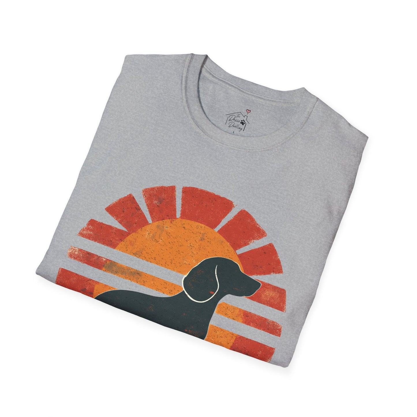 "Smooth Sunset" Smooth-Haired Dachshund Unisex Softstyle T-Shirt