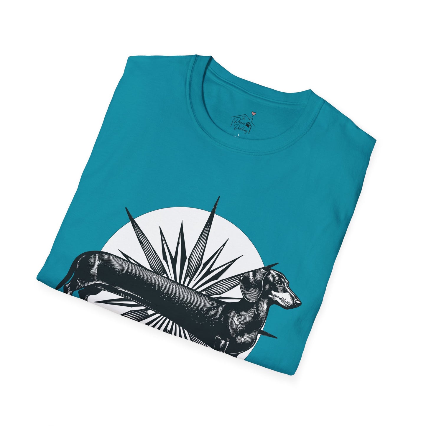 "Go North" Black & Tan Smooth-Haired Dachshund Unisex Softstyle T-Shirt