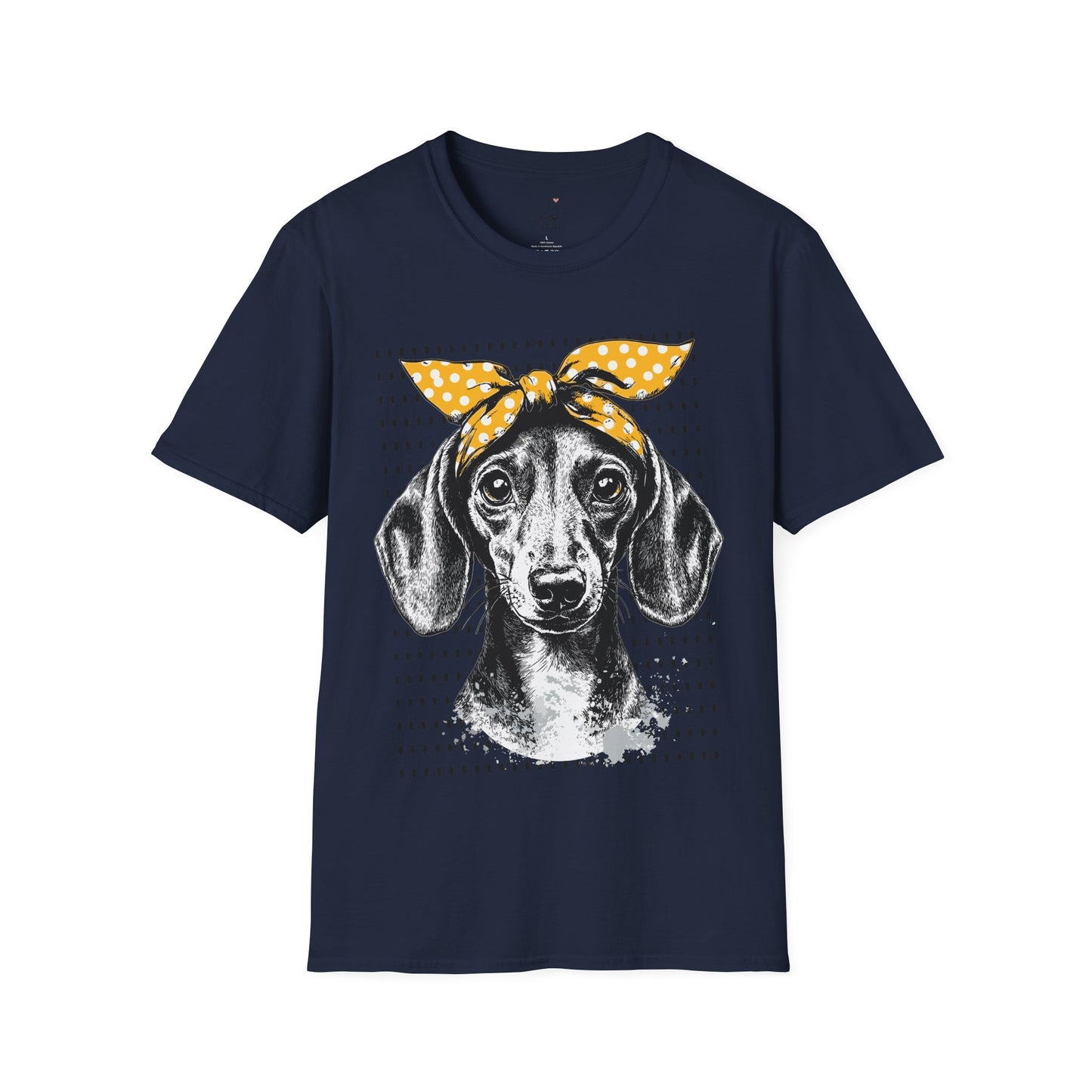 "Let's Polka" Tan Smooth-Haired Dachshund Unisex Softstyle T-Shirt