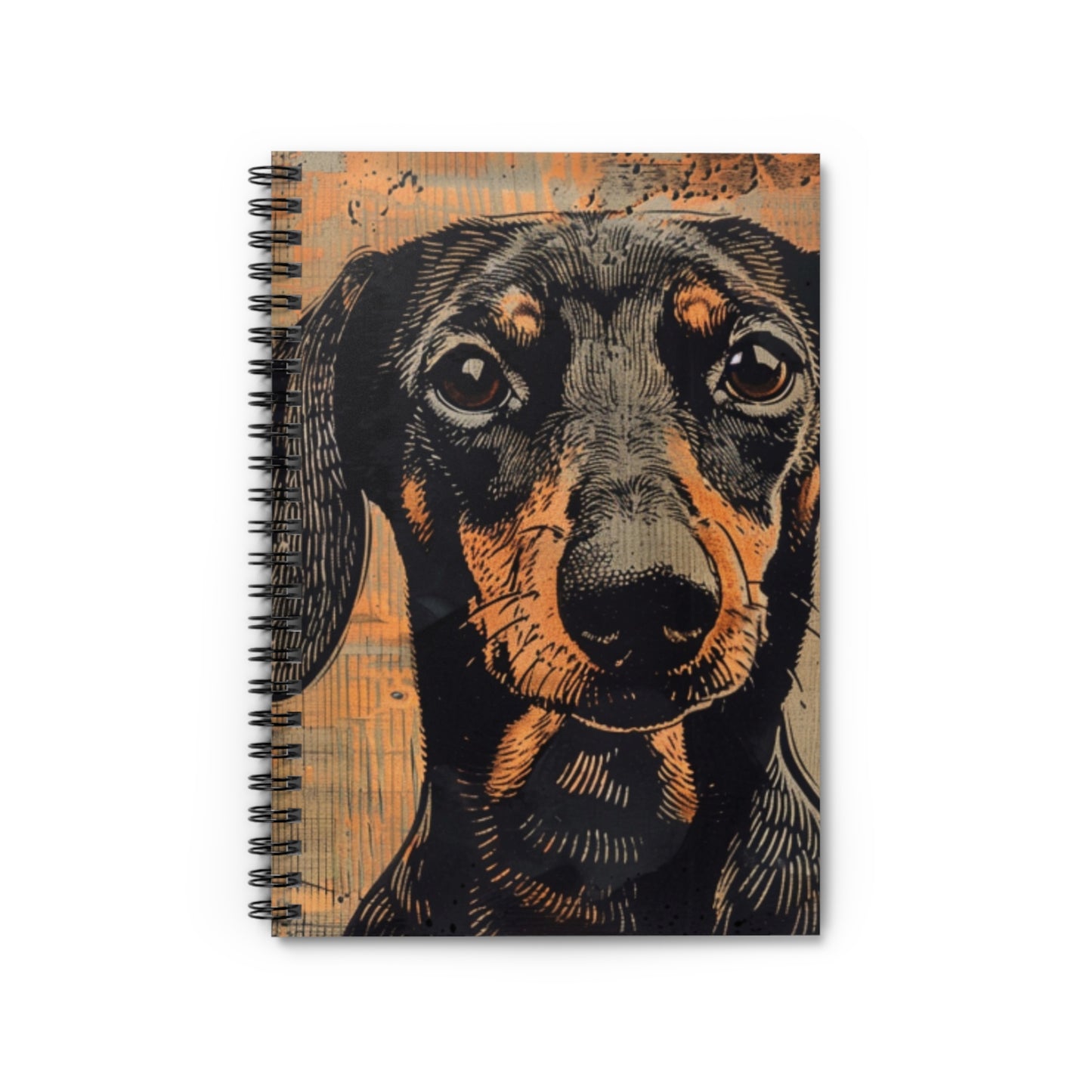 "Soulful" Black & Tan Smooth-Haired Dachshund Ruled Line Spiral Notebook