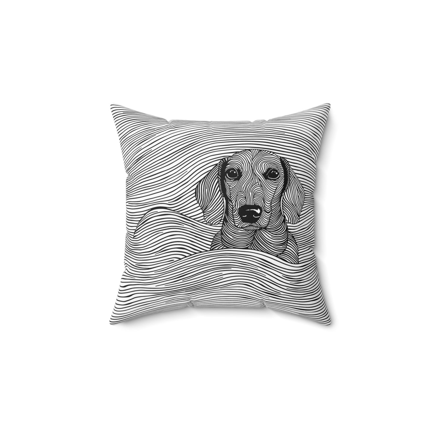 "Smooth Joy" Smooth-Haired Dachshund Square Throw Pillow