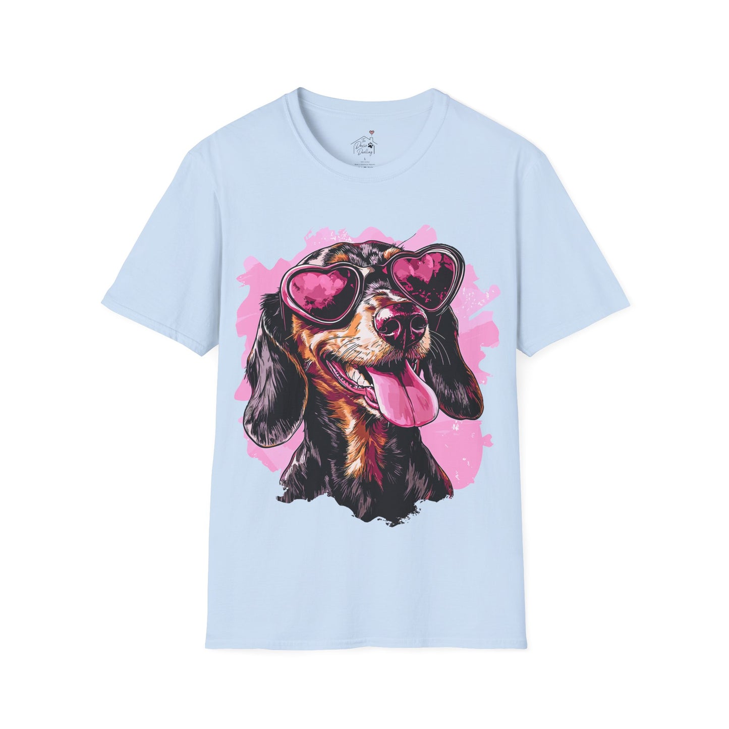 "Heart Eyes" Black & Tan Smooth-Haired Dachshund Unisex Softstyle T-Shirt