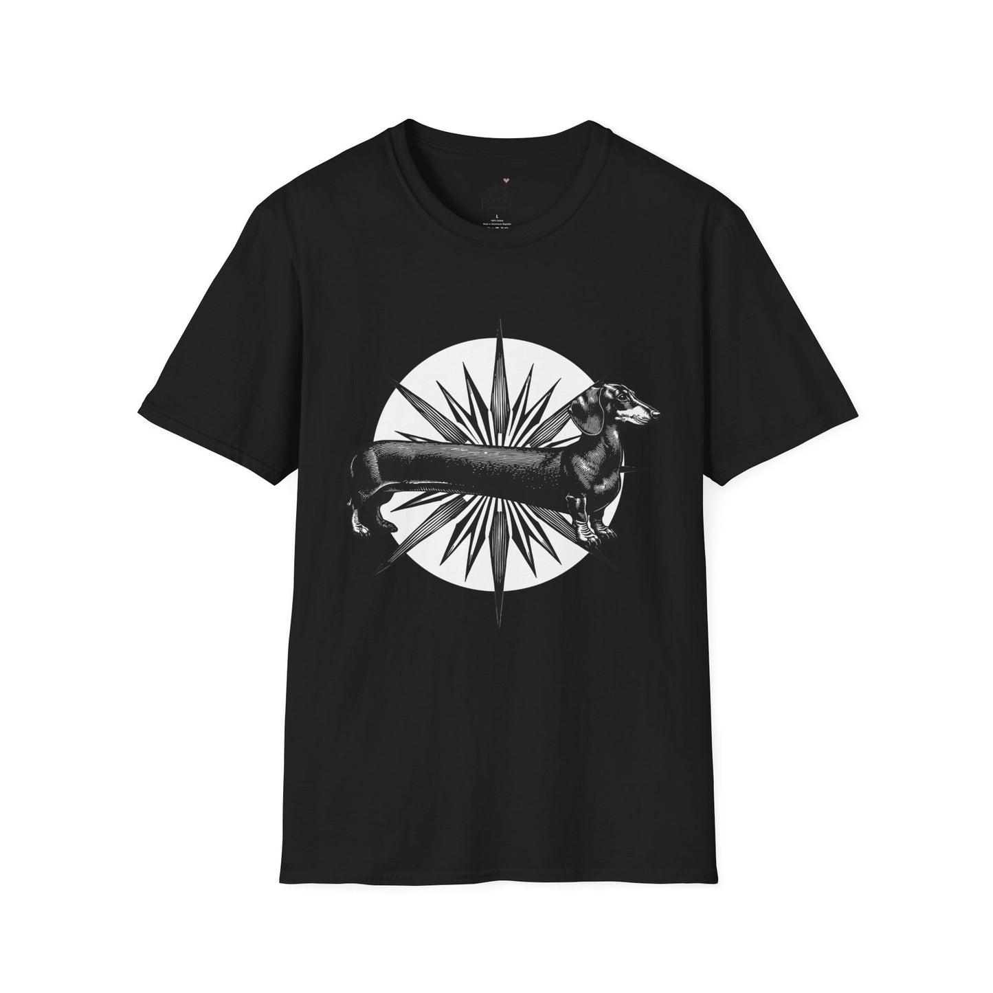 "Go North" Black & Tan Smooth-Haired Dachshund Unisex Softstyle T-Shirt