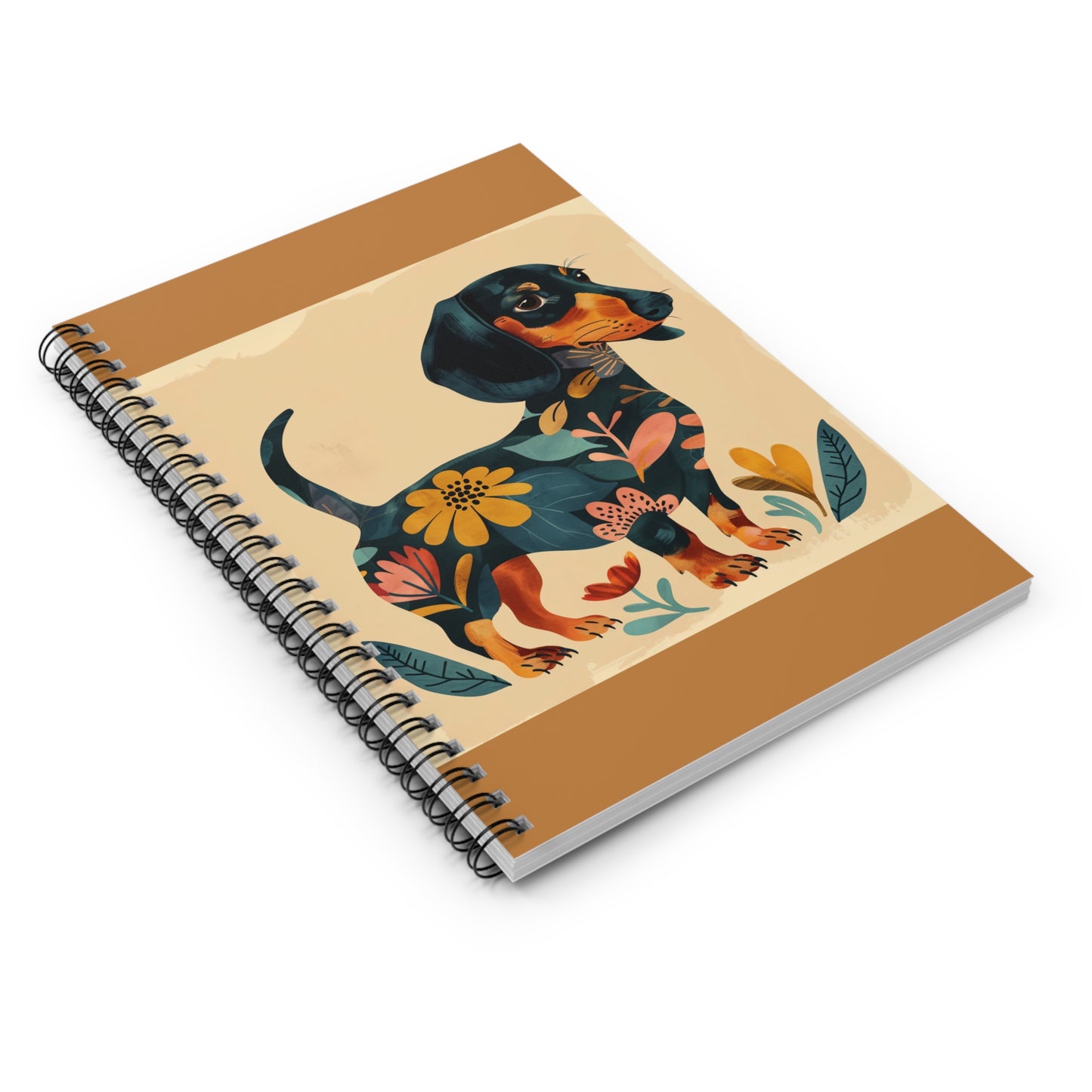 "Pretty" Black & Tan Smooth-Haired Dachshund Ruled Line Spiral Notebook