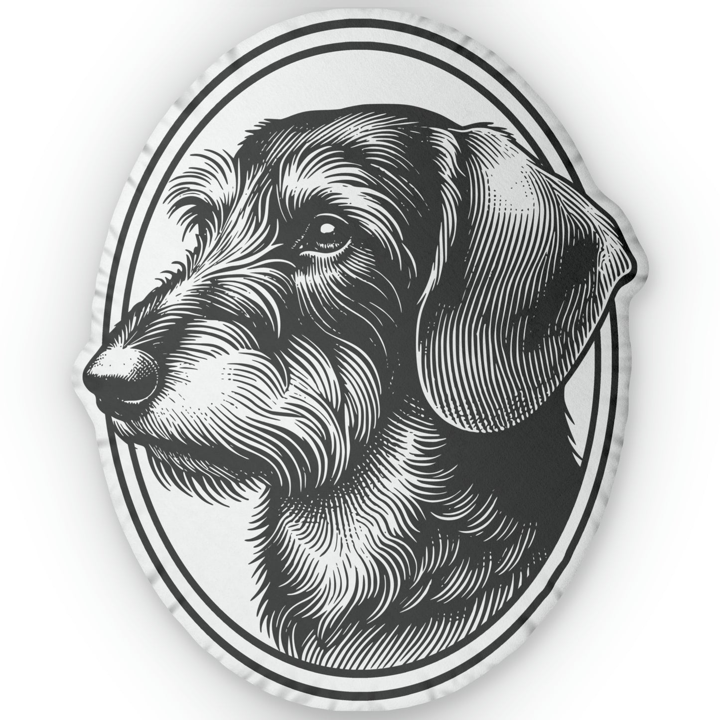 #11 Classic™ Wire-Haired Dachshund Oval Custom-Shaped Pillow