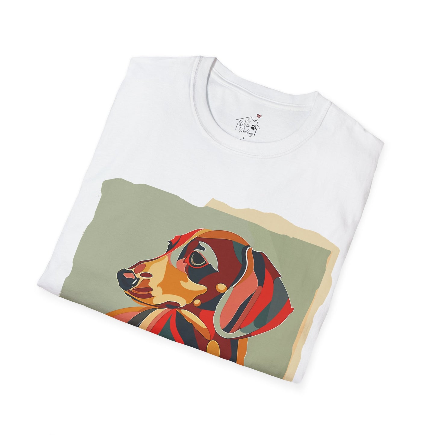 "Facet Hound" Tan Smooth-Haired Dachshund Unisex Softstyle T-Shirt