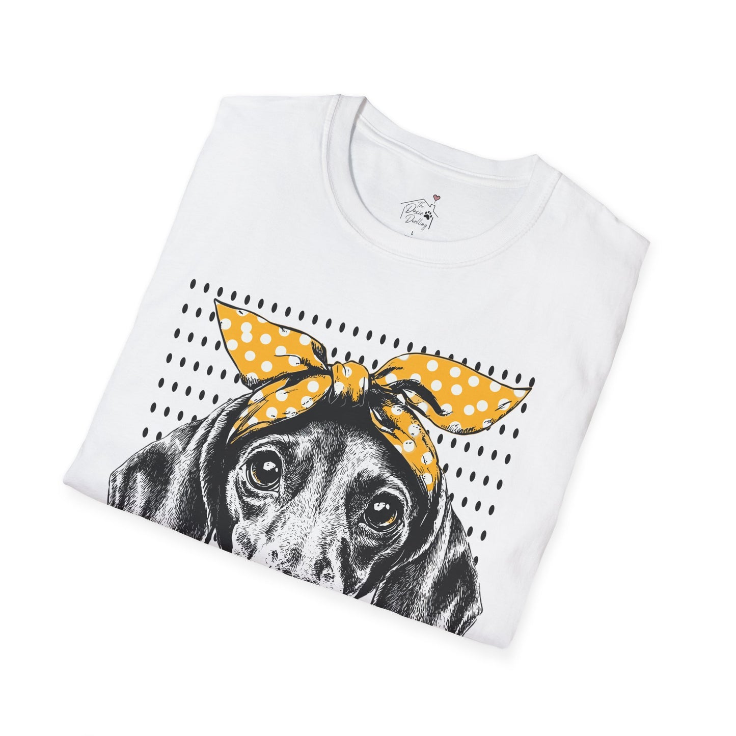 "Let's Polka" Tan Smooth-Haired Dachshund Unisex Softstyle T-Shirt