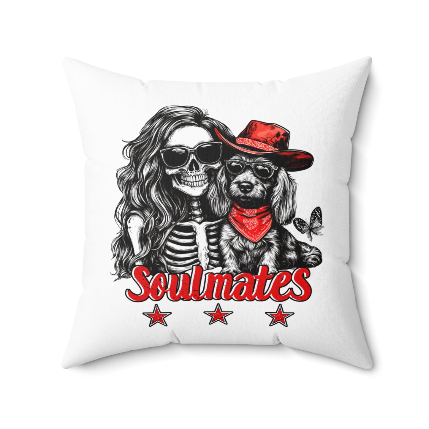 Wired-Soulmates" Wire-Haired Dachshund Square Throw Pillow